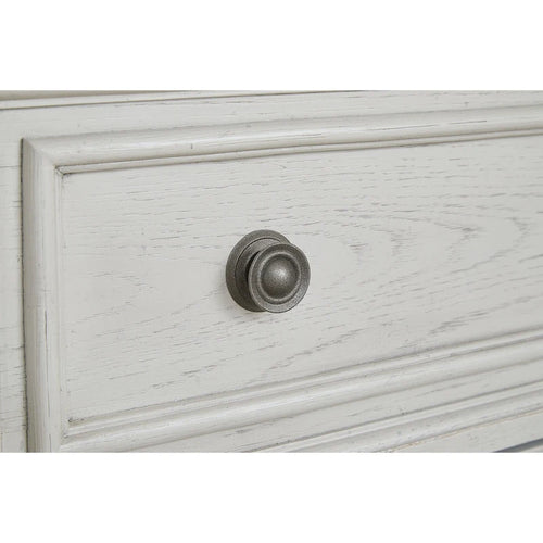 Table de chevet blanche antique à 2 tiroirs Élégante table d'appoint de chambre en bois