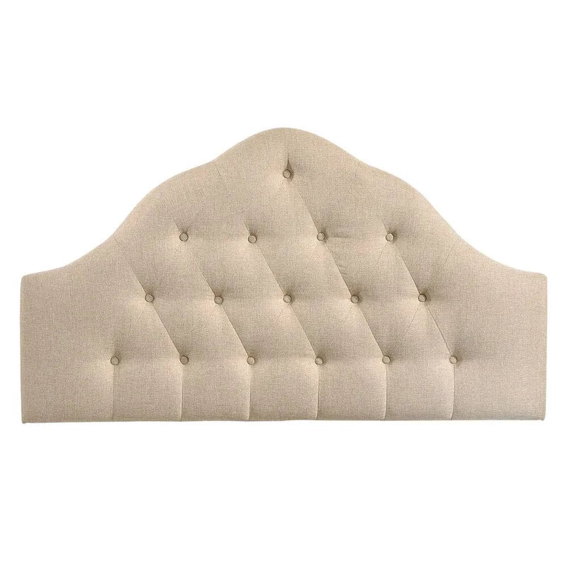 Button-Tufted High Arch Queen-Size Upholstered Bedroom Headboard