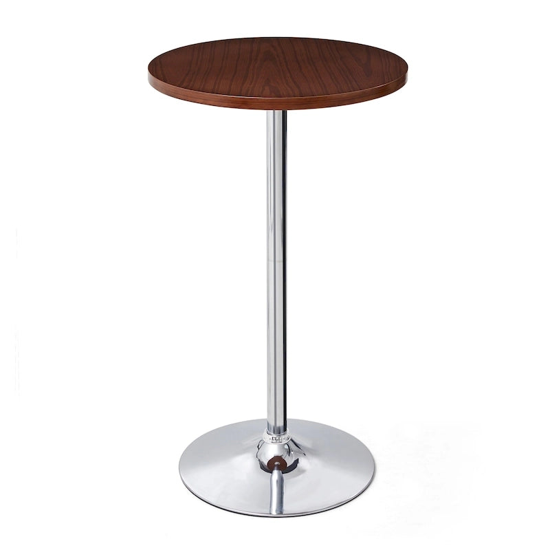 Table de bistrot moderne ronde à plateau noyer pour pub-bar