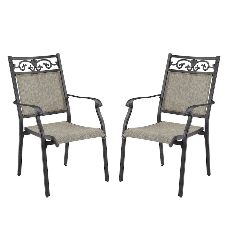 Chaises de salle à manger empilables d'extérieur tout temps, lot de 2 ou 4