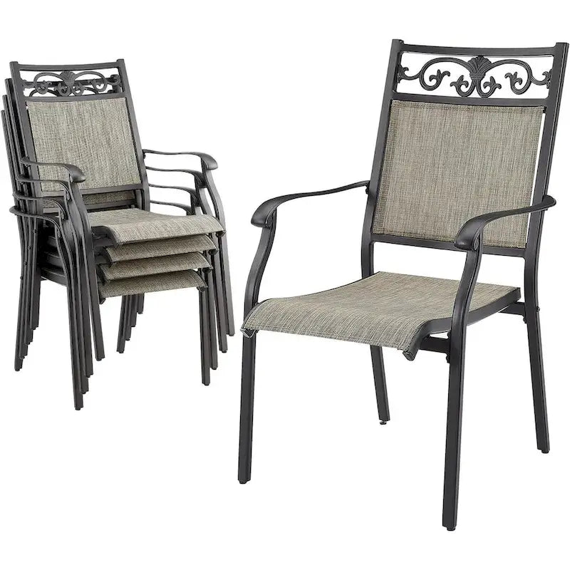 Chaises de salle à manger empilables d'extérieur tout temps, lot de 2 ou 4