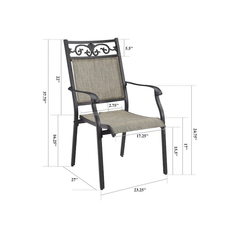 Chaises de salle à manger empilables d'extérieur tout temps, lot de 2 ou 4