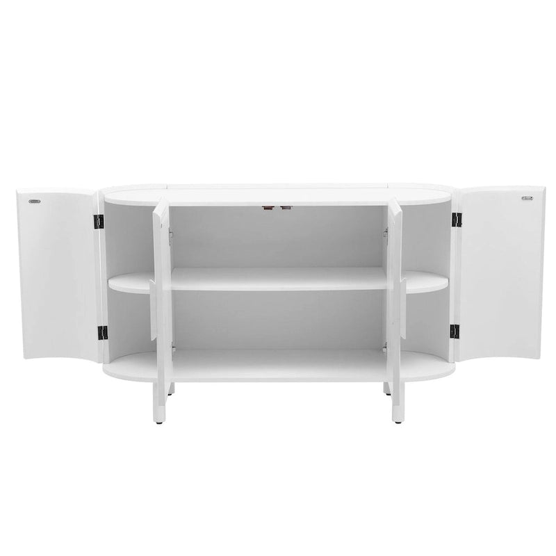 Buffet en MDF avec étagères réglables et porte d'armoire ondulée